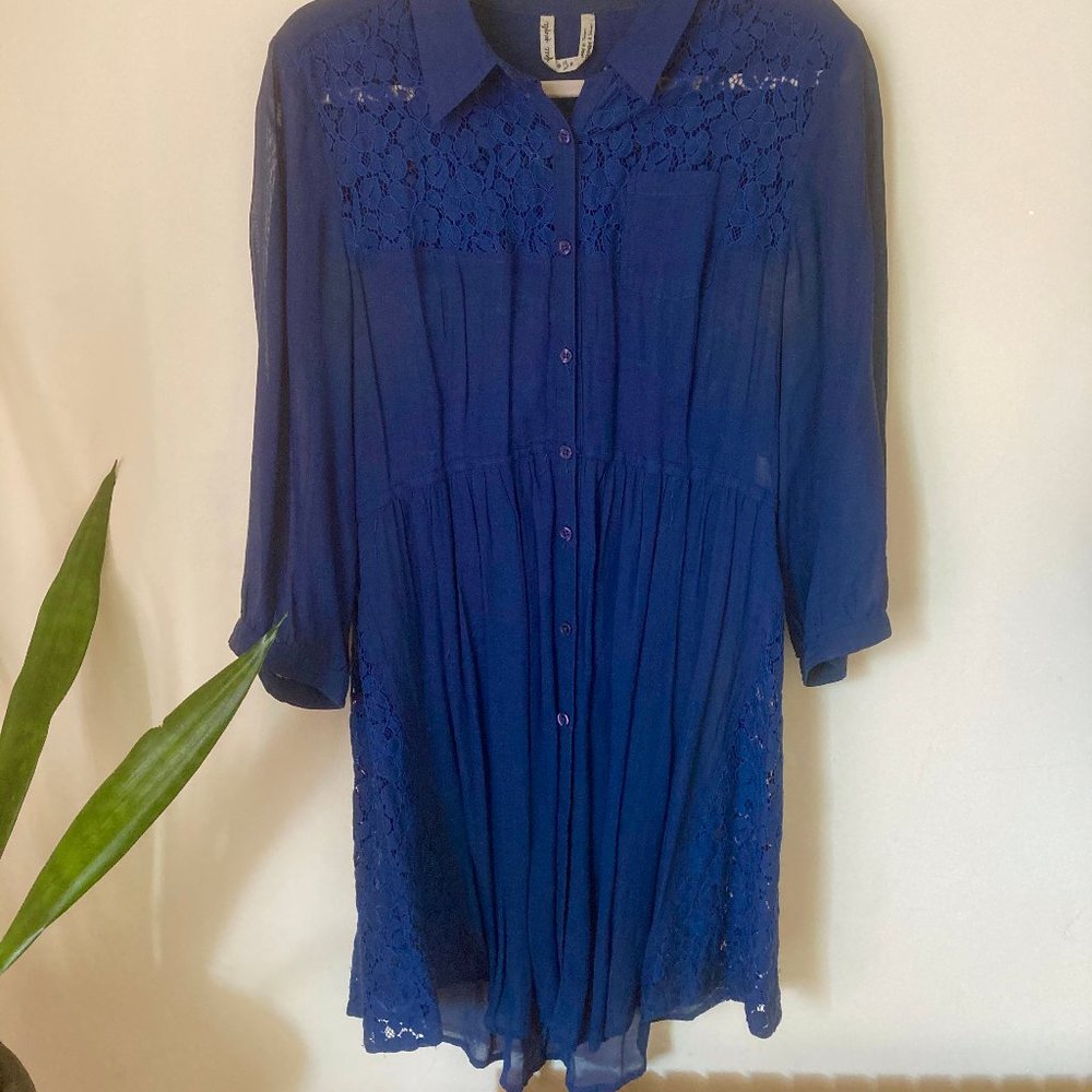 Blue Sheer Lace Free People Dress